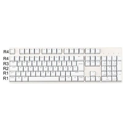 YMDK 105 Keys Swedish Backlit Black White OEM Profile ABS Spray-painted Keycaps for MX Mechanical Keyboards DIY Laser Engraving