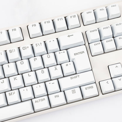 YMDK 105 Keys Swedish Backlit Black White OEM Profile ABS Spray-painted Keycaps for MX Mechanical Keyboards DIY Laser Engraving