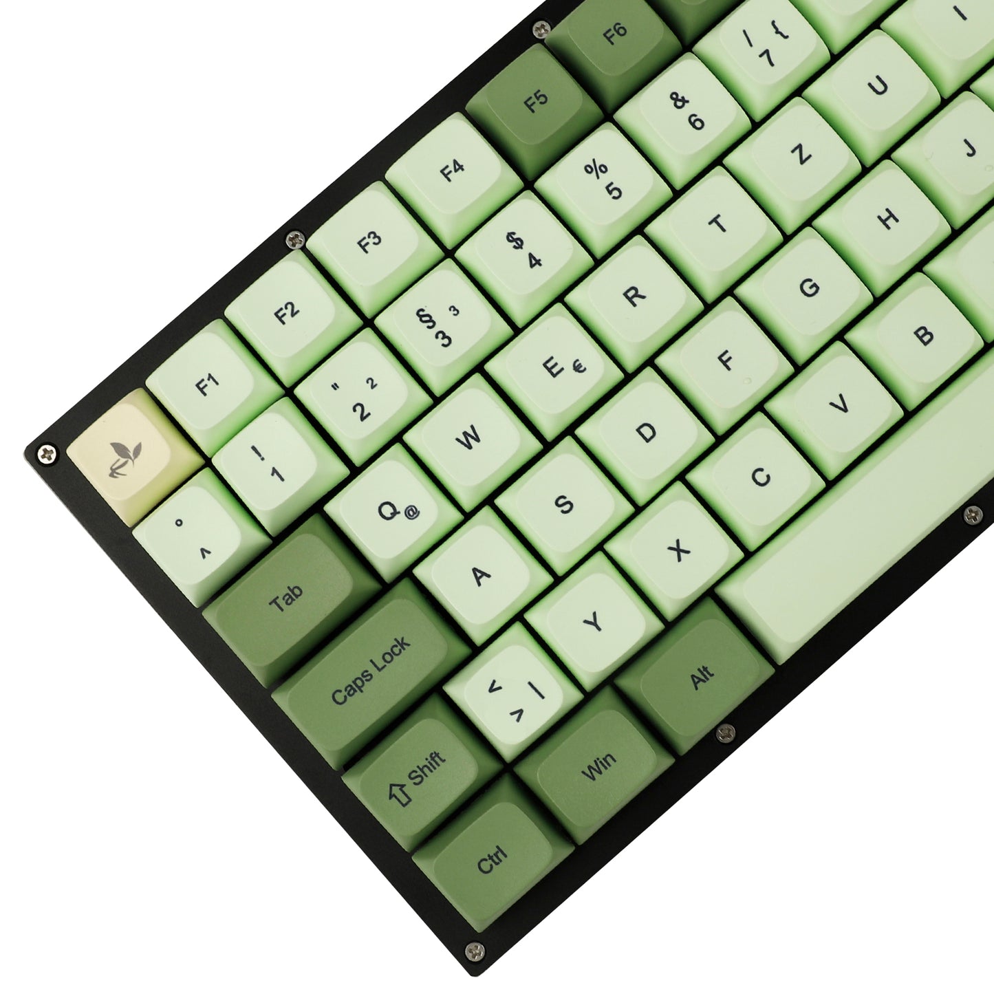 YMDK Matcha Theme ZDA Profile Keycap German French Spain ISO Keycaps（ Dye Sub PBT XDA V2 Support 104 96 87 61 KBD75 80 GK64 68 Keychron）