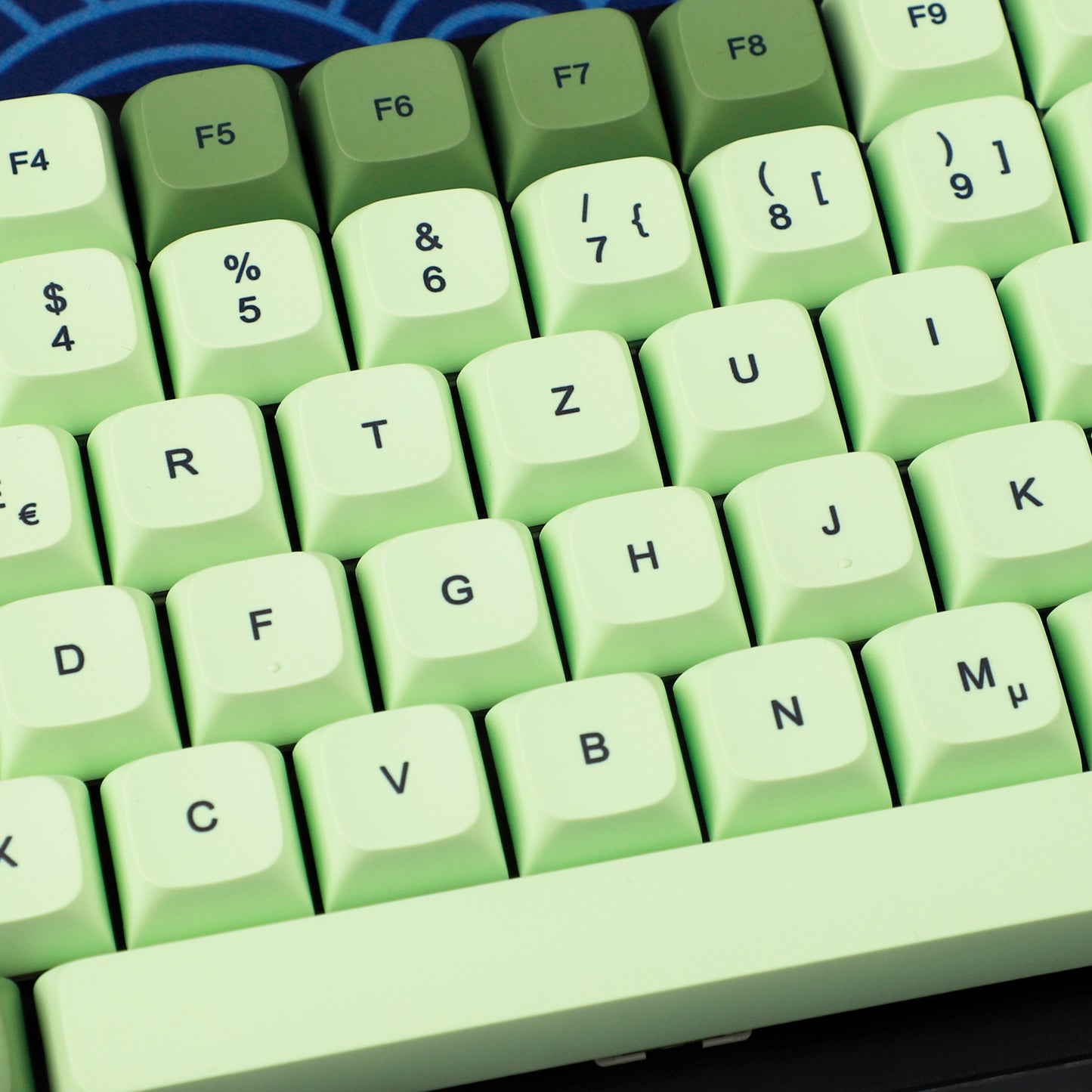 YMDK Matcha Theme ZDA Profile Keycap German French Spain ISO Keycaps（ Dye Sub PBT XDA V2 Support 104 96 87 61 KBD75 80 GK64 68 Keychron）