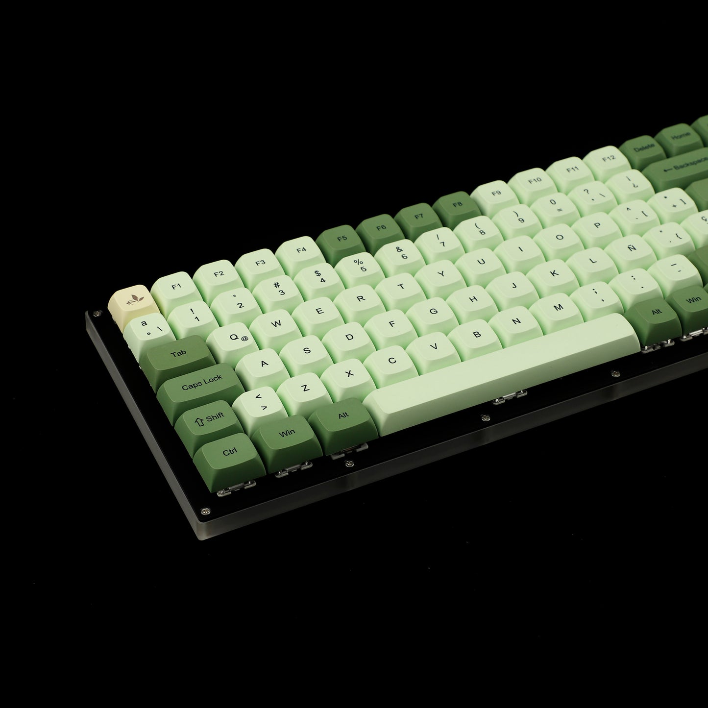 YMDK Matcha Theme ZDA Profile Keycap German French Spain ISO Keycaps（ Dye Sub PBT XDA V2 Support 104 96 87 61 KBD75 80 GK64 68 Keychron）