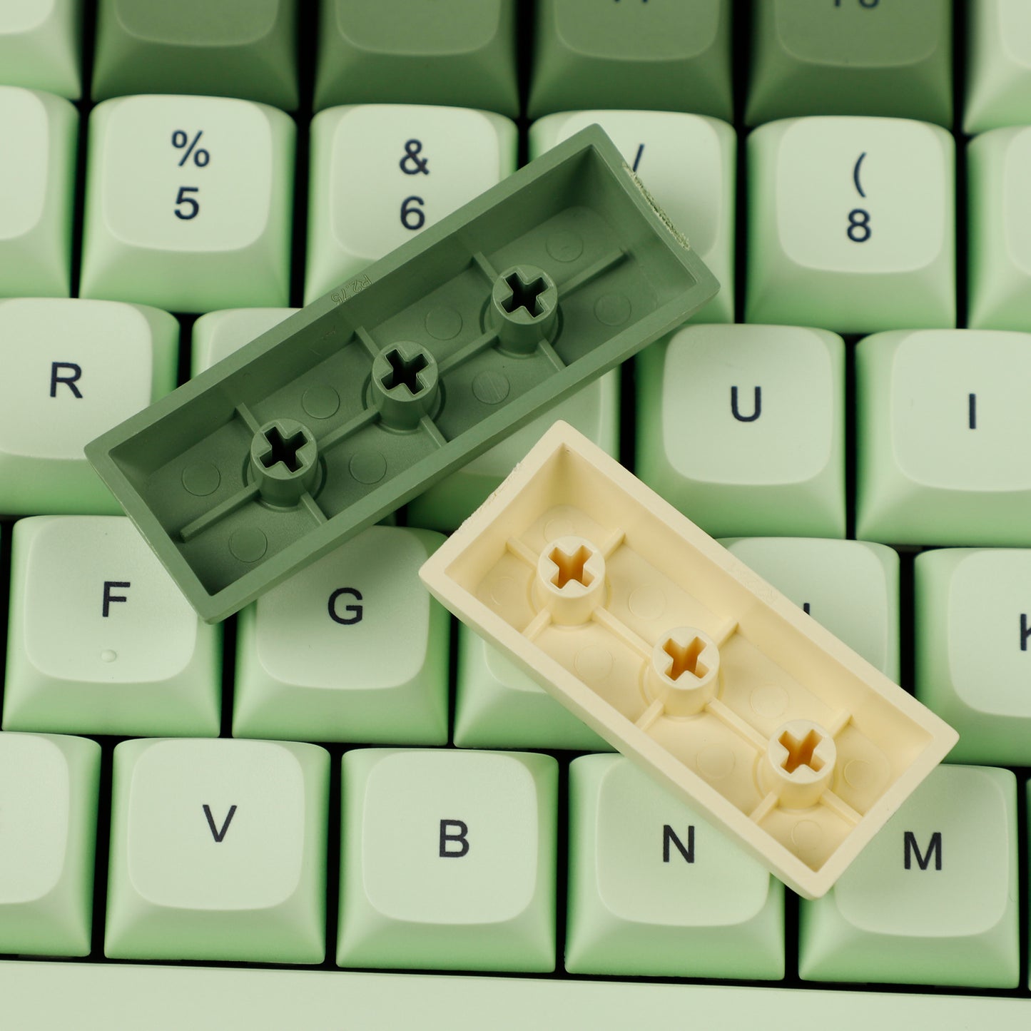 YMDK Matcha Theme ZDA Profile Keycap German French Spain ISO Keycaps（ Dye Sub PBT XDA V2 Support 104 96 87 61 KBD75 80 GK64 68 Keychron）