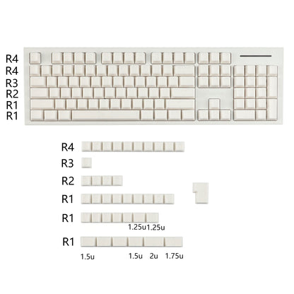 YMDK 142 Keys Jade Frame Keycaps White Character Border PBT Double Shot Cherry Profile Keycap for 61/68/84/87/98/104/108 Layout MX Mechanical Keyboard