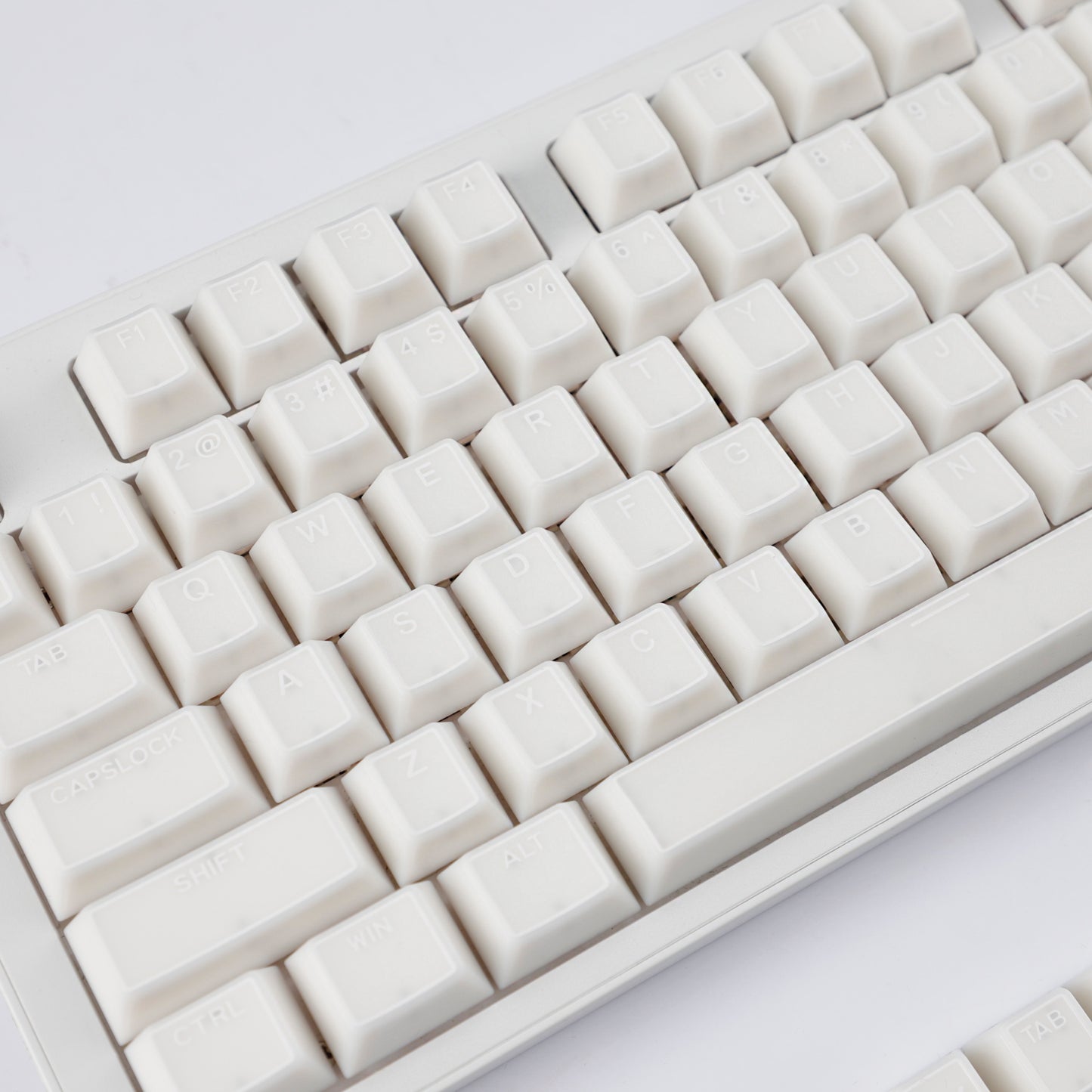 YMDK 142 Keys Jade Frame Keycaps White Character Border PBT Double Shot Cherry Profile Keycap for 61/68/84/87/98/104/108 Layout MX Mechanical Keyboard
