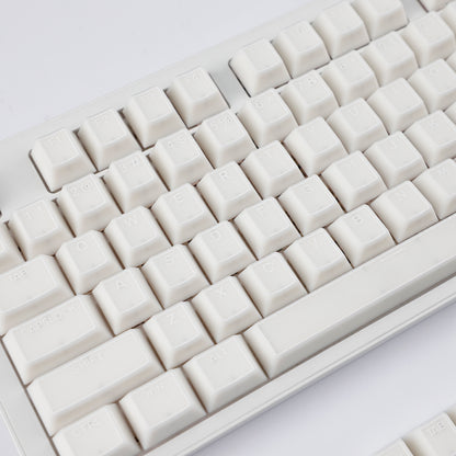 YMDK 142 Keys Jade Frame Keycaps White Character Border PBT Double Shot Cherry Profile Keycap for 61/68/84/87/98/104/108 Layout MX Mechanical Keyboard