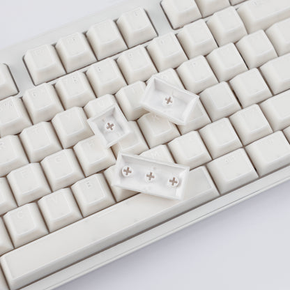 YMDK 142 Keys Jade Frame Keycaps White Character Border PBT Double Shot Cherry Profile Keycap for 61/68/84/87/98/104/108 Layout MX Mechanical Keyboard