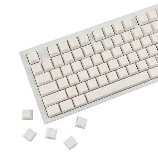 YMDK 142 Keys Jade Frame Keycaps White Character Border PBT Double Shot Cherry Profile Keycap for 61/68/84/87/98/104/108 Layout MX Mechanical Keyboard