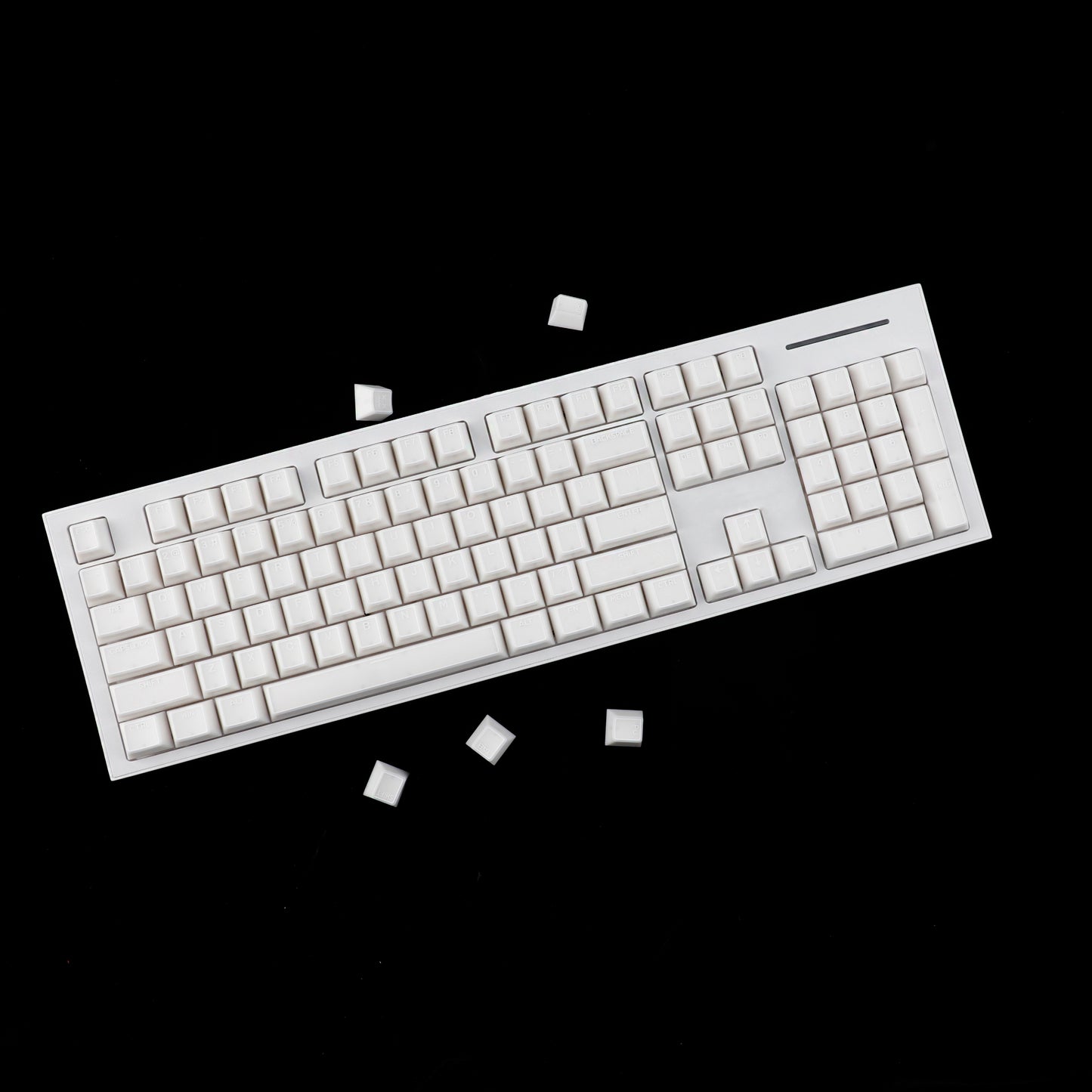 YMDK 142 Keys Jade Frame Keycaps White Character Border PBT Double Shot Cherry Profile Keycap for 61/68/84/87/98/104/108 Layout MX Mechanical Keyboard
