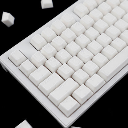 YMDK 142 Keys Jade Frame Keycaps White Character Border PBT Double Shot Cherry Profile Keycap for 61/68/84/87/98/104/108 Layout MX Mechanical Keyboard