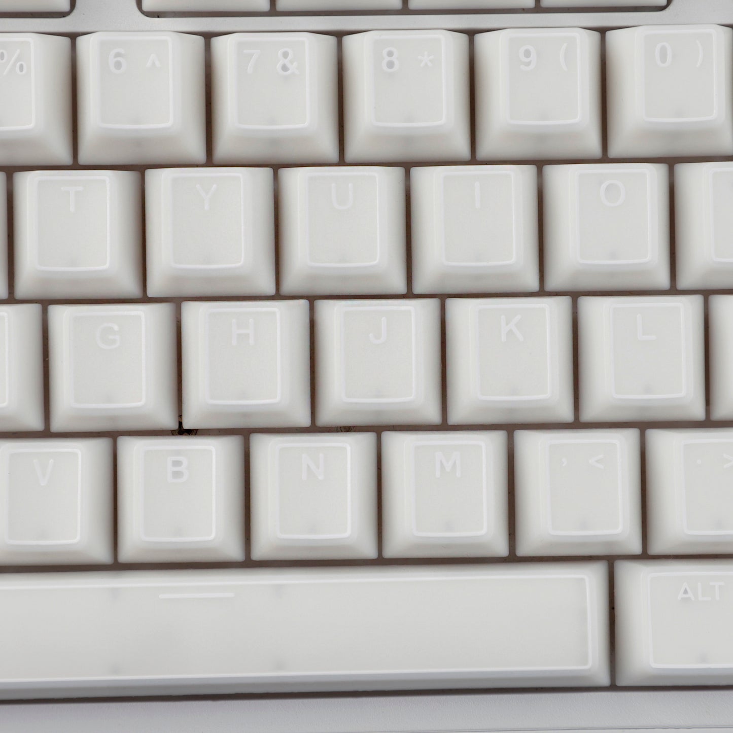 YMDK 142 Keys Jade Frame Keycaps White Character Border PBT Double Shot Cherry Profile Keycap for 61/68/84/87/98/104/108 Layout MX Mechanical Keyboard