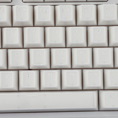 YMDK 142 Keys Jade Frame Keycaps White Character Border PBT Double Shot Cherry Profile Keycap for 61/68/84/87/98/104/108 Layout MX Mechanical Keyboard
