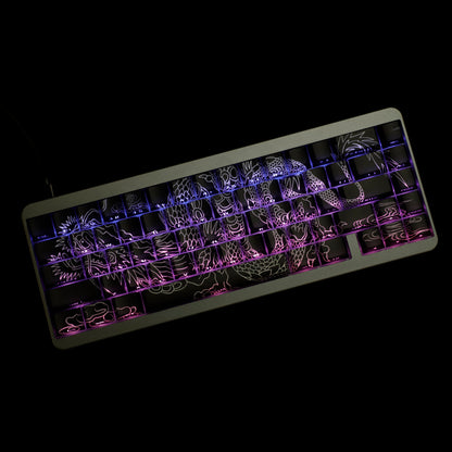 YMDK Chinese Dragon Theme Keycaps Full Set 78 keys Creative PBT Dye Sub Cherry Profile Light-transmitting for 60/61/64/68 MX Mechanical Keyboard