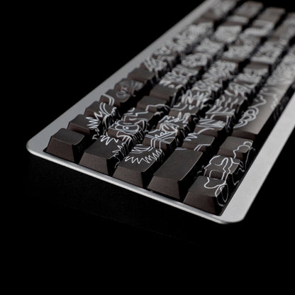 YMDK Chinese Dragon Theme Keycaps Full Set 78 keys Creative PBT Dye Sub Cherry Profile Light-transmitting for 60/61/64/68 MX Mechanical Keyboard