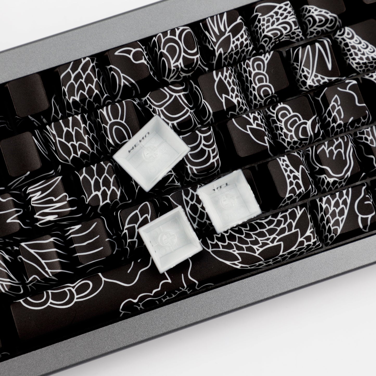 YMDK Chinese Dragon Theme Keycaps Full Set 78 keys Creative PBT Dye Sub Cherry Profile Light-transmitting for 60/61/64/68 MX Mechanical Keyboard