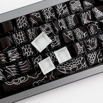 YMDK Chinese Dragon Theme Keycaps Full Set 78 keys Creative PBT Dye Sub Cherry Profile Light-transmitting for 60/61/64/68 MX Mechanical Keyboard