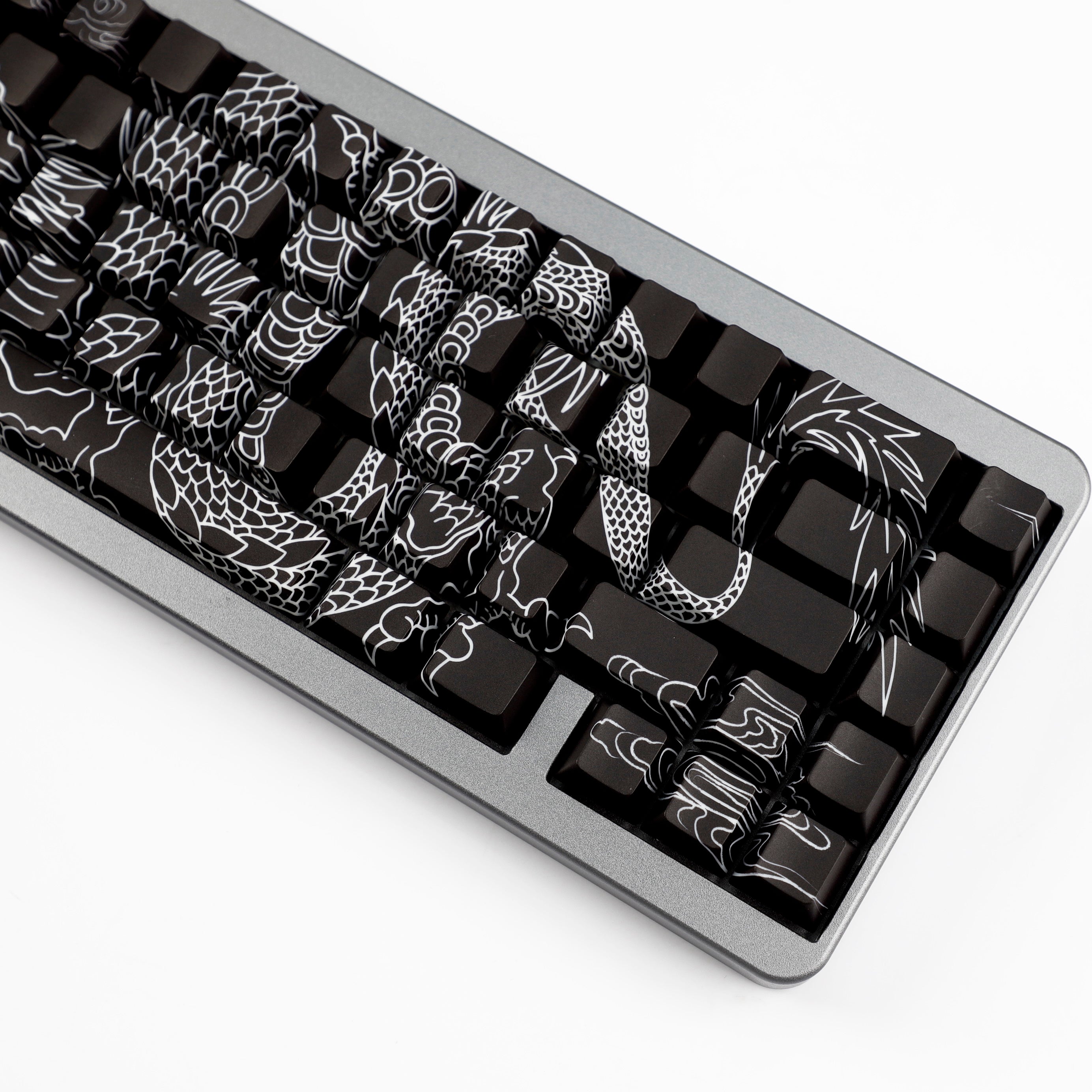 YMDK Chinese Dragon Theme Keycaps Full Set 78 keys Creative PBT Dye Su