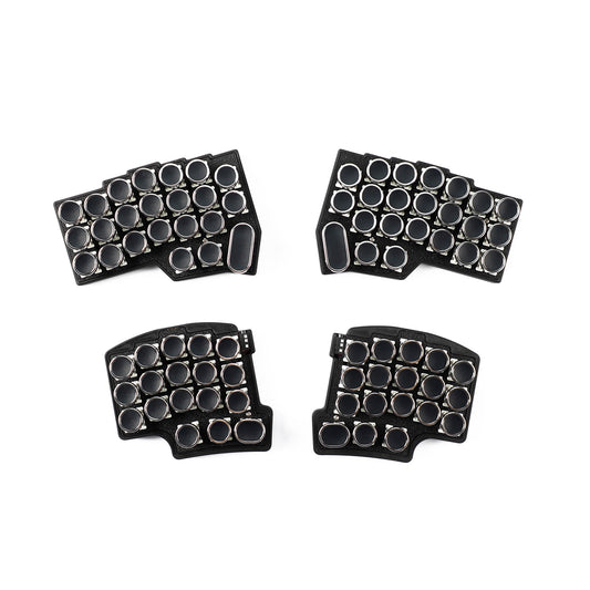 YMDK 104 Retro Electroplating Punk Typewriter Silver Round Blank Keycap for MX Mechanical Keyboard 61 75 87 104 Niu40 ID75 Corne Split46 36