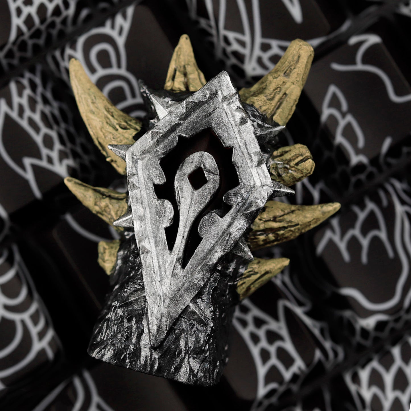 YMDK Tribal Totem Style Resin Keycap - Cool Unique Monster-Themed 3D Custom Decorative Keycap for MX Mechanical Keyboard