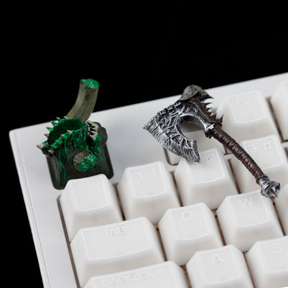 YMDK World of Warcraft Theme Personalized Keycaps With Magnetic Warblade And Egg Knife Designs Custom Key Caps for MX Mechanical Keyboards