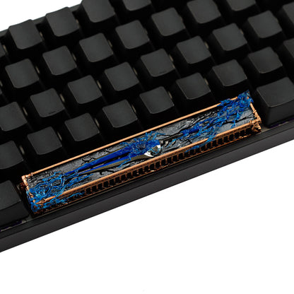 YMDK 6.25u Sparebar Key Detachable Blue Metal Sword Cool Unique Resin Material Personalized Keycaps for MX Mechanical Keyboards