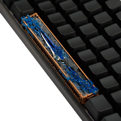 YMDK 6.25u Sparebar Key Detachable Blue Metal Sword Cool Unique Resin Material Personalized Keycaps for MX Mechanical Keyboards