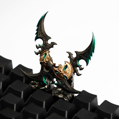 YMDK World of Warcraft Theme Personalized Keycaps With Magnetic Warblade And Egg Knife Designs Custom Key Caps for MX Mechanical Keyboards