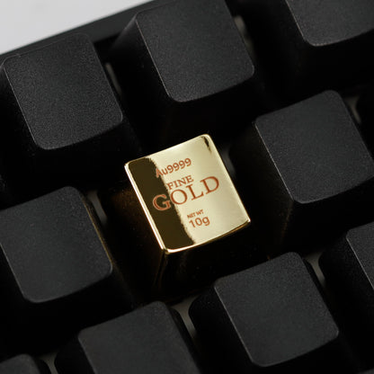 YMDK Gold Zinc Alloy Electroplated Keycaps Personalized Custom Cherry R4 Keycaps for MX Mechanical Keyboards Arrow Keys