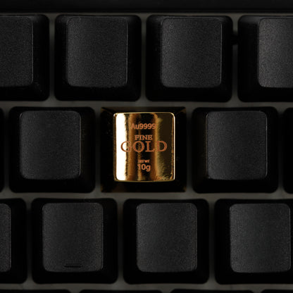 YMDK Gold Zinc Alloy Electroplated Keycaps Personalized Custom Cherry R4 Keycaps for MX Mechanical Keyboards Arrow Keys
