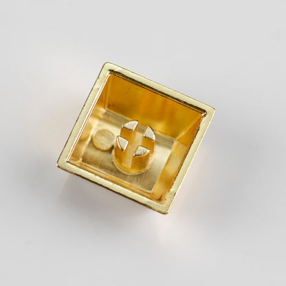 YMDK Gold Zinc Alloy Electroplated Keycaps Personalized Custom Cherry R4 Keycaps for MX Mechanical Keyboards Arrow Keys