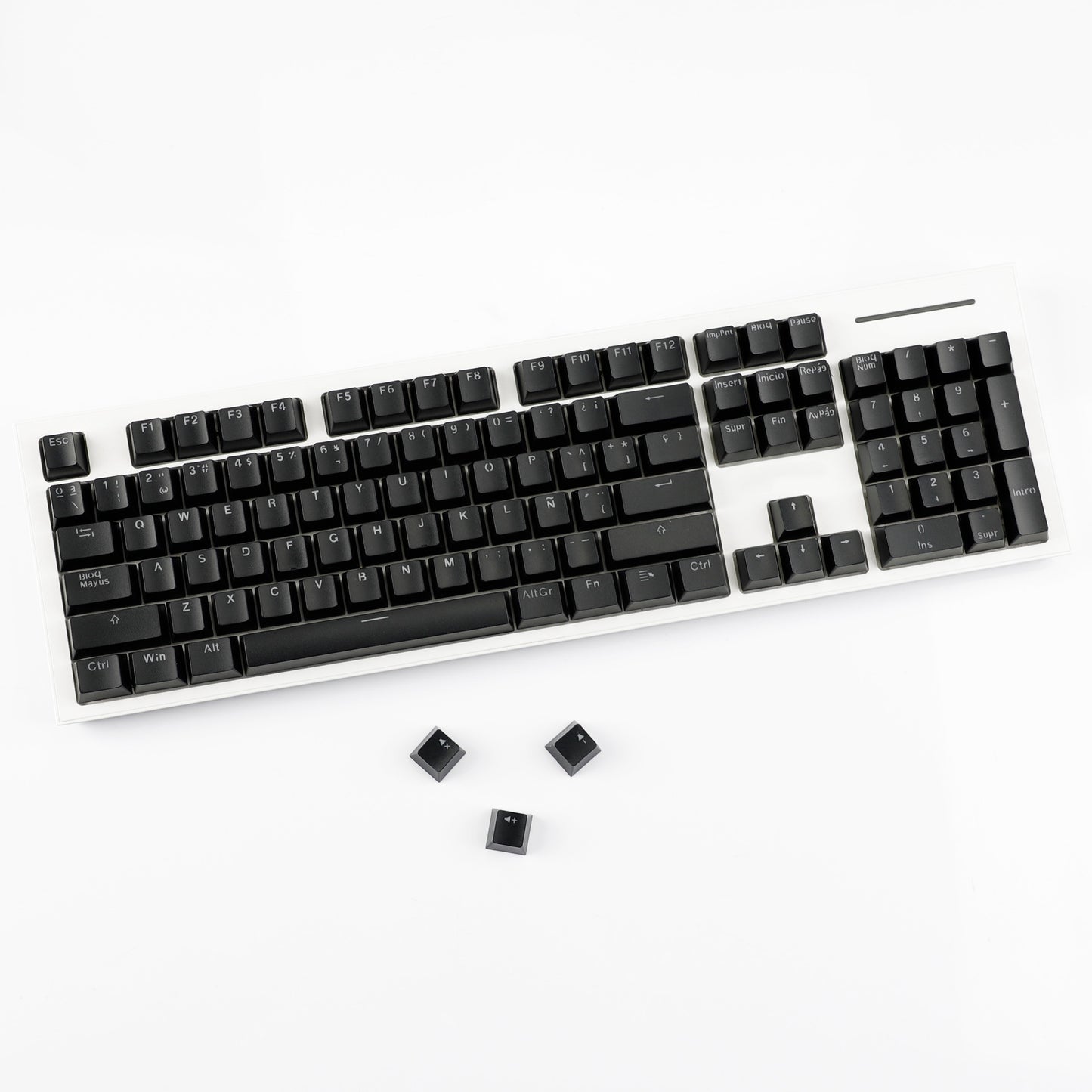YMDK Minimalist Solid Color Backlit Spain Full Set 132 Key Double Shot OEM Profile for 68/75/87/98/104/108 MX Mechanical Keyboard