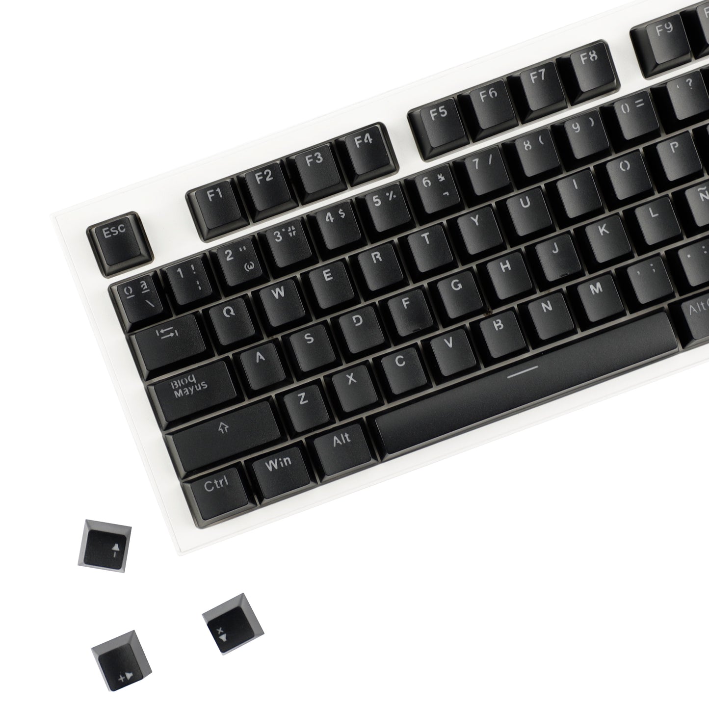 YMDK Minimalist Solid Color Backlit Spain Full Set 132 Key Double Shot OEM Profile for 68/75/87/98/104/108 MX Mechanical Keyboard