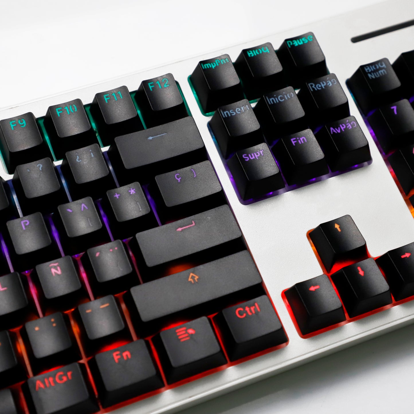 YMDK Minimalist Solid Color Backlit Spain Full Set 132 Key Double Shot OEM Profile for 68/75/87/98/104/108 MX Mechanical Keyboard