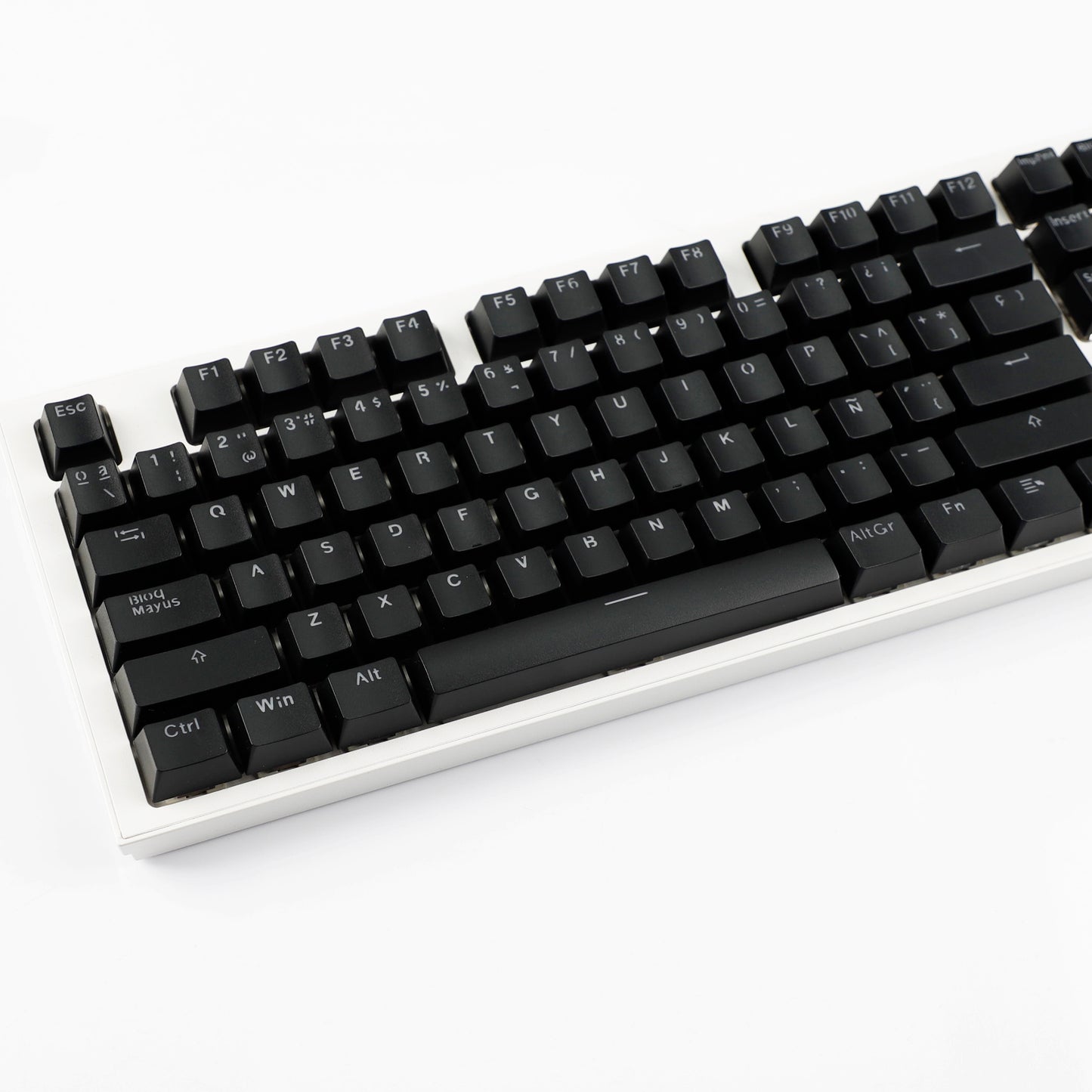 YMDK Minimalist Solid Color Backlit Spain Full Set 132 Key Double Shot OEM Profile for 68/75/87/98/104/108 MX Mechanical Keyboard