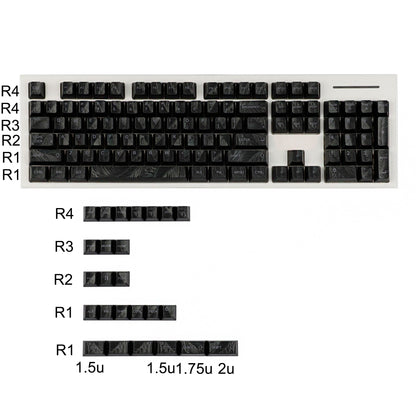 YMDK 129 Keys Sunny Feather Theme Pearlescent Cherry Profile ABS Top Print Keycaps for 61/84/87/104/108 MX Mechanical Keyboards