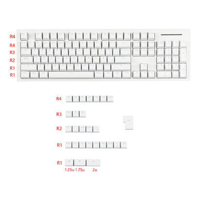 YMDK Minimalist Solid Color Backlit Spain Full Set 132 Key Double Shot OEM Profile for 68/75/87/98/104/108 MX Mechanical Keyboard