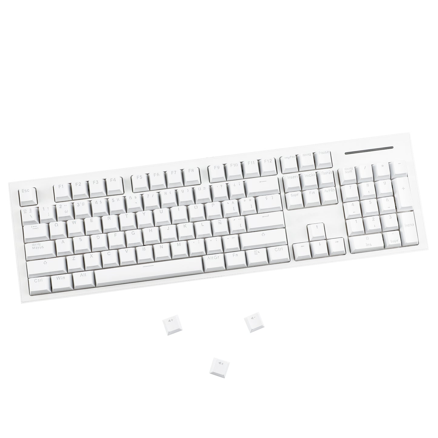 YMDK Minimalist Solid Color Backlit Spain Full Set 132 Key Double Shot OEM Profile for 68/75/87/98/104/108 MX Mechanical Keyboard