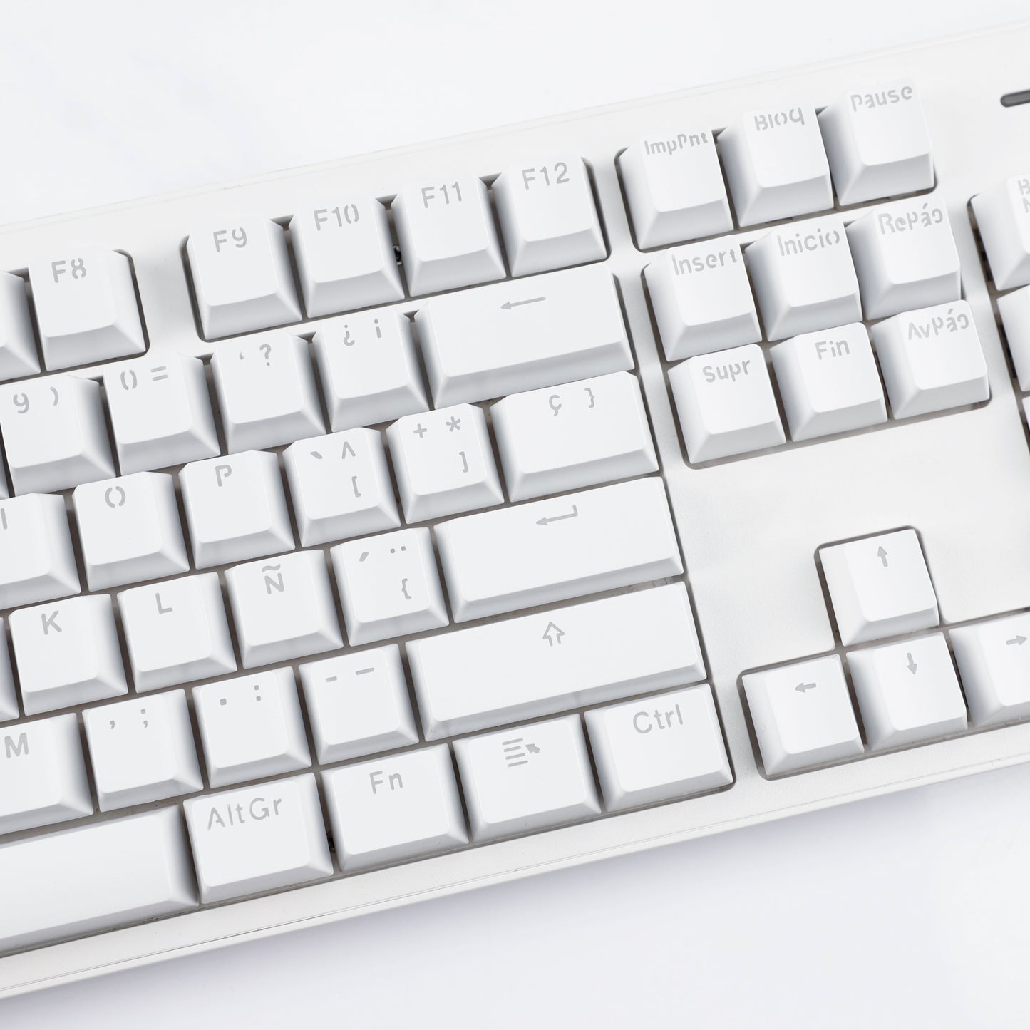 YMDK Minimalist Solid Color Backlit Spain Full Set 132 Key Double Shot OEM Profile for 68/75/87/98/104/108 MX Mechanical Keyboard