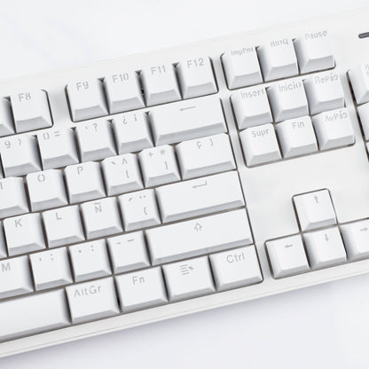 YMDK Minimalist Solid Color Backlit Spain Full Set 132 Key Double Shot OEM Profile for 68/75/87/98/104/108 MX Mechanical Keyboard