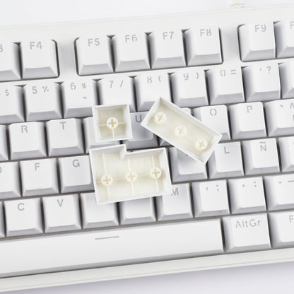 YMDK Minimalist Solid Color Backlit Spain Full Set 132 Key Double Shot OEM Profile for 68/75/87/98/104/108 MX Mechanical Keyboard