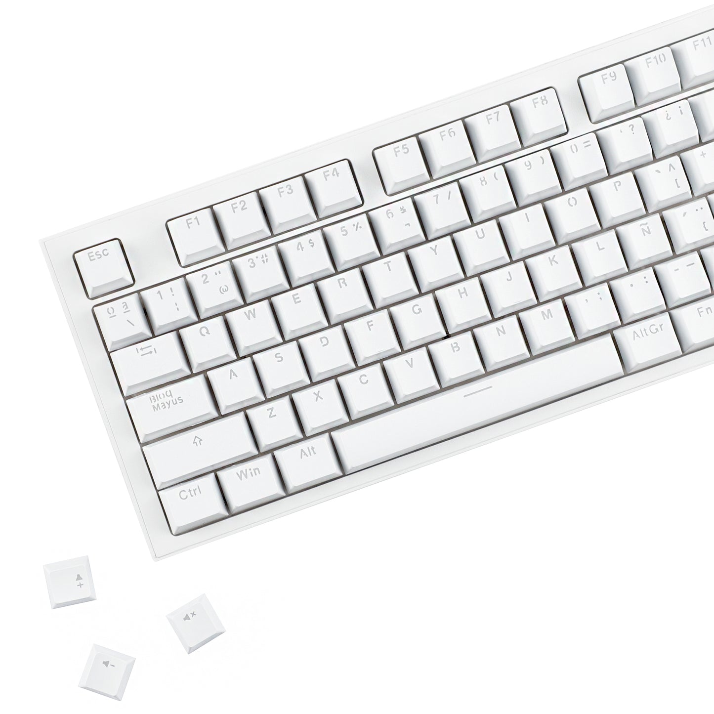 YMDK Minimalist Solid Color Backlit Spain Full Set 132 Key Double Shot OEM Profile for 68/75/87/98/104/108 MX Mechanical Keyboard