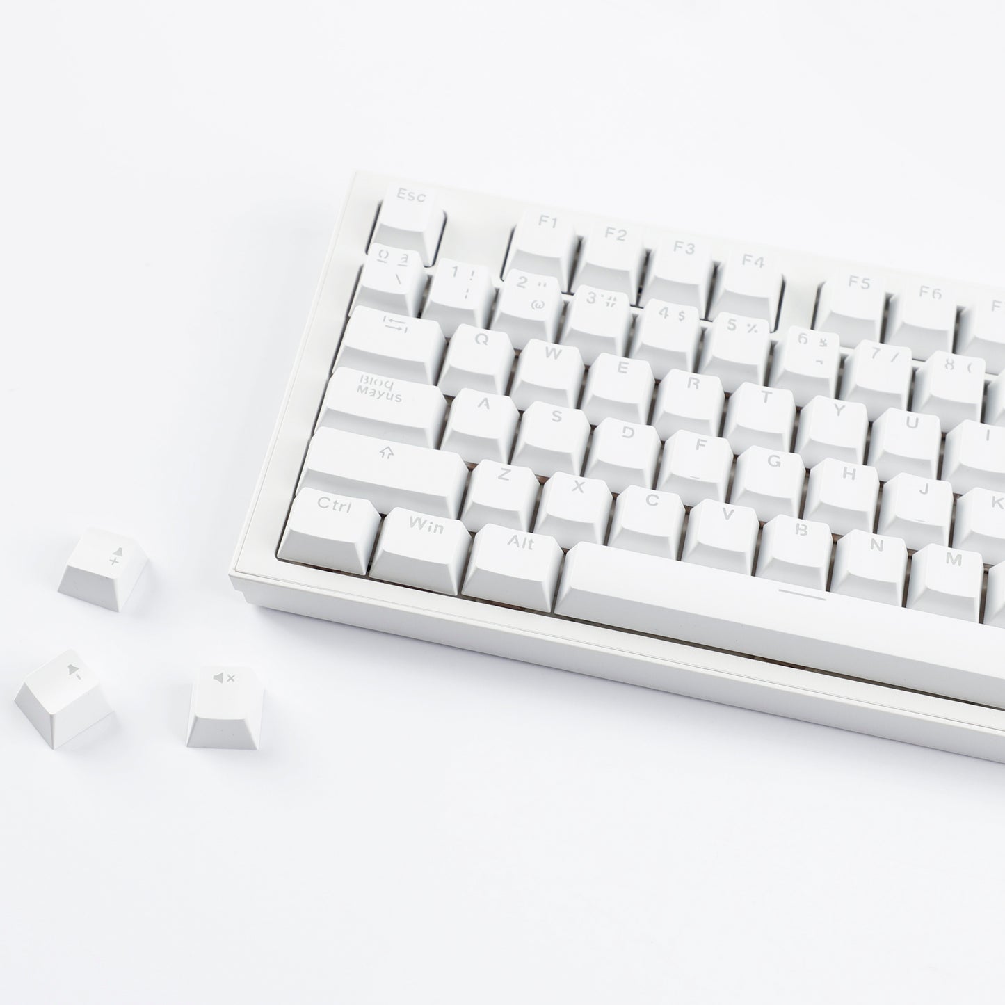YMDK Minimalist Solid Color Backlit Spain Full Set 132 Key Double Shot OEM Profile for 68/75/87/98/104/108 MX Mechanical Keyboard