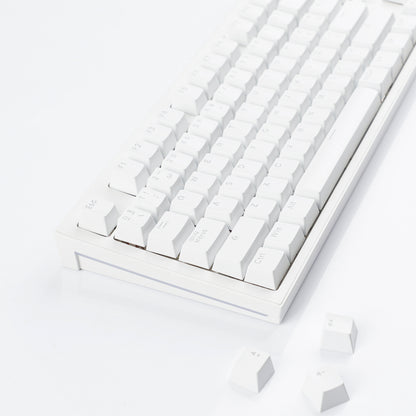 YMDK Minimalist Solid Color Backlit Spain Full Set 132 Key Double Shot OEM Profile for 68/75/87/98/104/108 MX Mechanical Keyboard