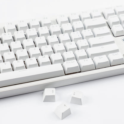YMDK Minimalist Solid Color Backlit Spain Full Set 132 Key Double Shot OEM Profile for 68/75/87/98/104/108 MX Mechanical Keyboard
