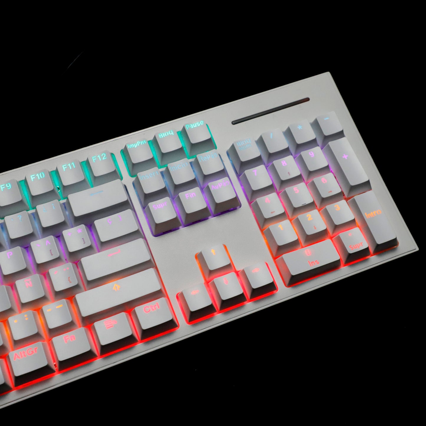 YMDK Minimalist Solid Color Backlit Spain Full Set 132 Key Double Shot OEM Profile for 68/75/87/98/104/108 MX Mechanical Keyboard