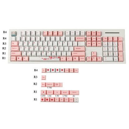 YMDK Blossoms Theme PBT 129 Keycaps（Cherry Profile Five Sides Dye Sub ）