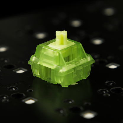 Gateron Luciola 5 pin Linear Luminous Switches High Gloss Trasparent Green Top Housing 55g For Mx Mechanical Keyboard