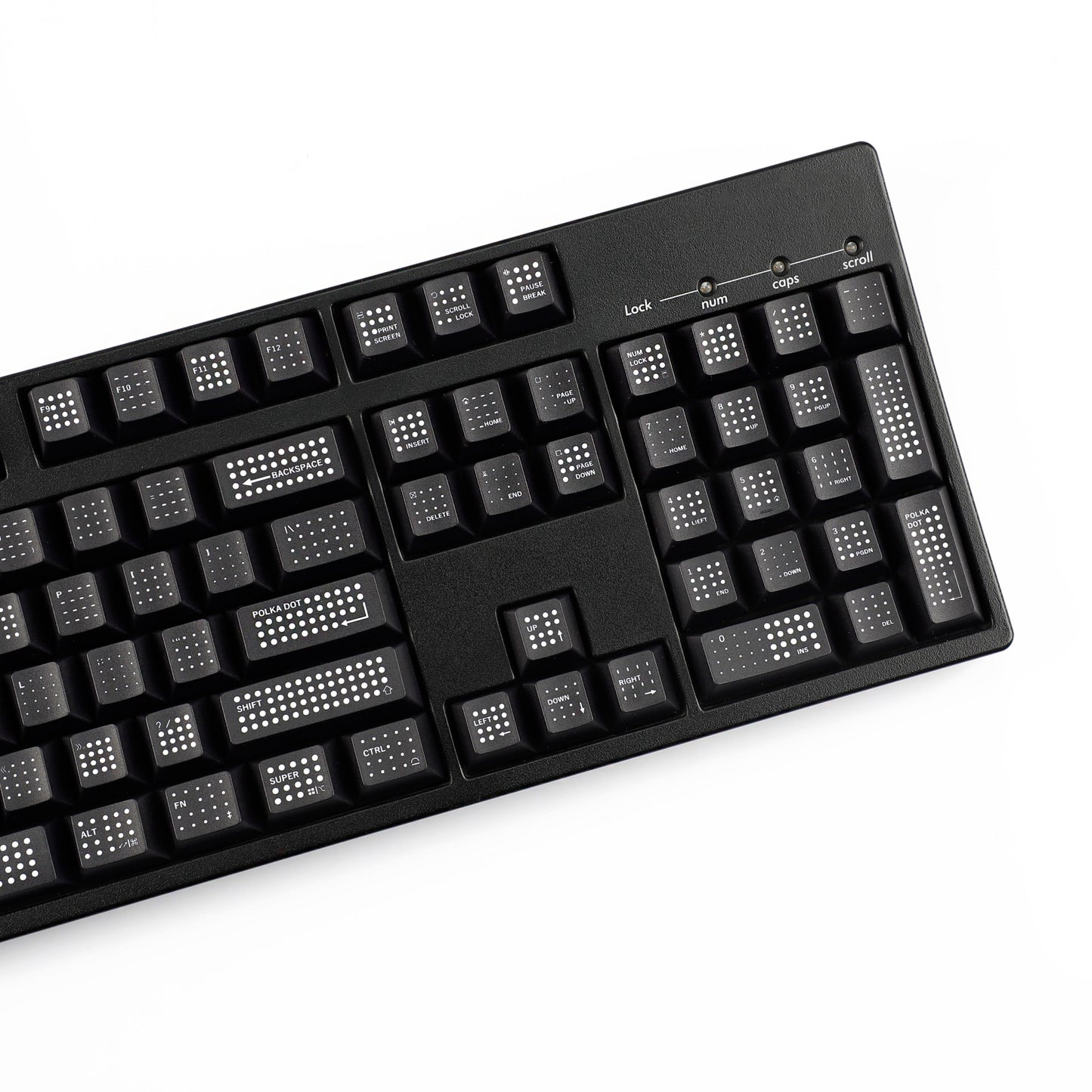 YMDK Polka Dot 143 keys Keycaps Black Frosted Cherry Profile PBT Print Keycap for 61/68/84/87/98/104/108 MX Mechanical Keyboard