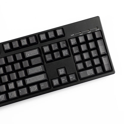 YMDK Polka Dot 143 keys Keycaps Black Frosted Cherry Profile PBT Print Keycap for 61/68/84/87/98/104/108 MX Mechanical Keyboard