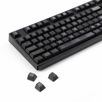 YMDK Polka Dot 143 keys Keycaps Black Frosted Cherry Profile PBT Print Keycap for 61/68/84/87/98/104/108 MX Mechanical Keyboard
