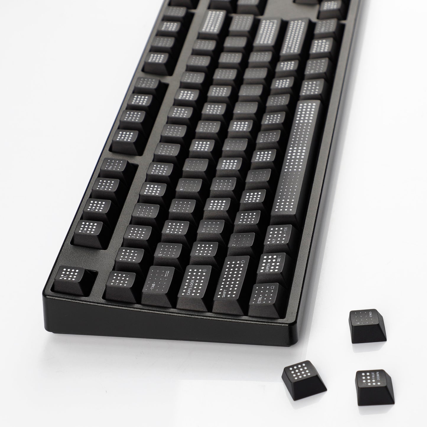 YMDK Polka Dot 143 keys Keycaps Black Frosted Cherry Profile PBT Print Keycap for 61/68/84/87/98/104/108 MX Mechanical Keyboard